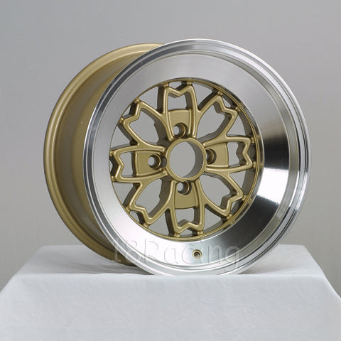 Rota Wheels Aleica 1590 4x100 10 67.1 Gold with Polish Lip