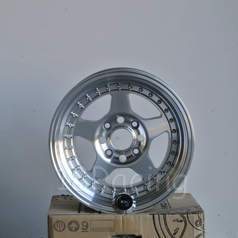 Rota Wheels Kyusha 1590 4X100 -15 67.1 Full Polish Silver
