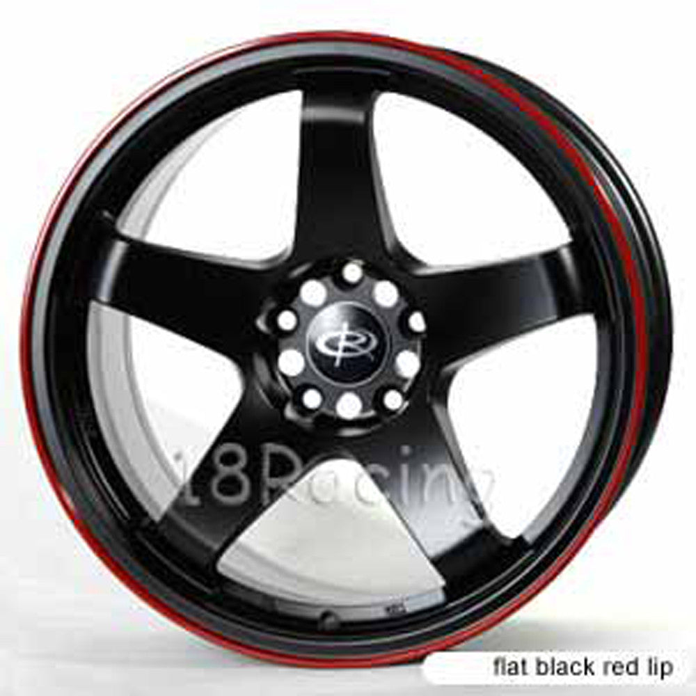 Rota Wheels P-45R 1790 4X114.3 12 73 Flat Black with Red Line