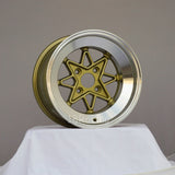 Rota Wheels Hachiju 1590 4X100 -15 67.1  Gold with Polish Lip