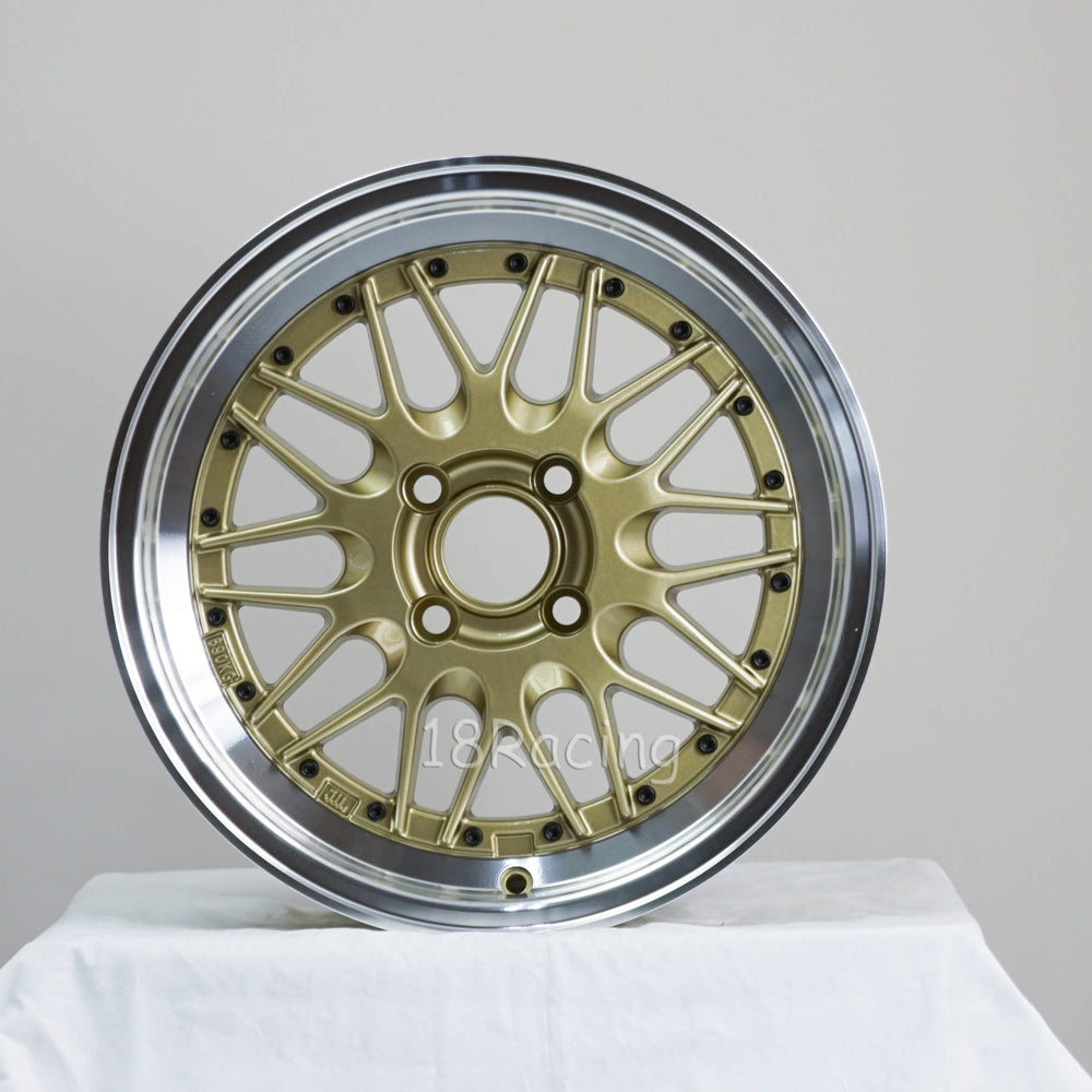 Rota Wheels Kensei 1570 4X110 25 73  Gold with Polish Lip