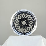 Rota Wheels Os Mesh 1570 4X100 25 57.1 Black with Polish Lip