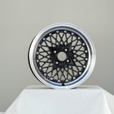 Rota Wheels Os Mesh 1570 4X100 25 57.1 Black with Polish Lip
