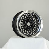 Rota Wheels Os Mesh 1570 4X100 25 57.1 Black with Polish Lip