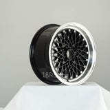Rota Wheels Os Mesh 1570 4X100 25 57.1 Black with Polish Lip