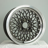 Rota Wheels Os Mesh 1580 4X100 20 67.1 Gunmetal  with Polish Lip