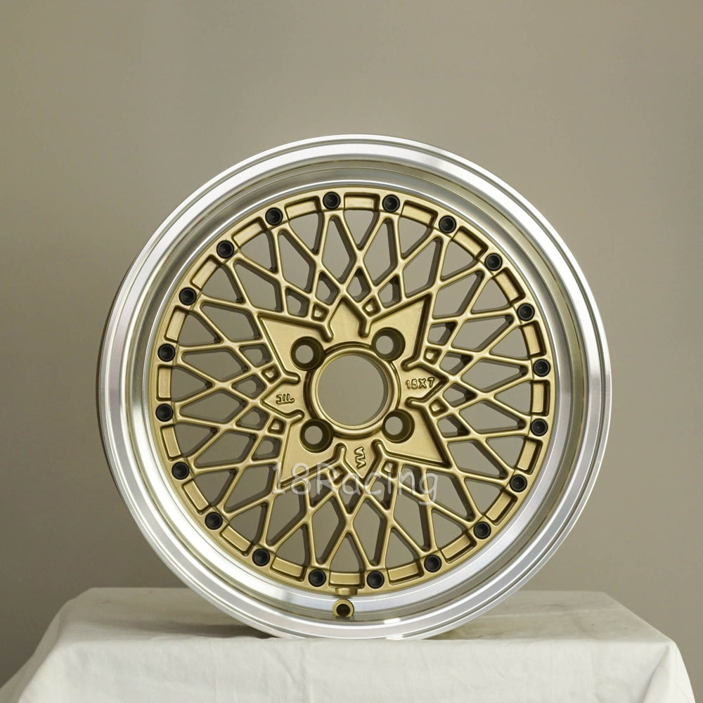Rota Wheels Os Mesh 1570 4X114.3 20 73 Gold with Polish Lip