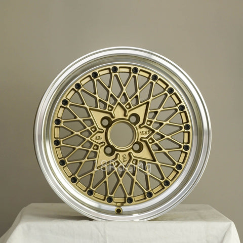 Rota Wheels Os Mesh 1570 4X114.3 20 73 Gold with Polish Lip