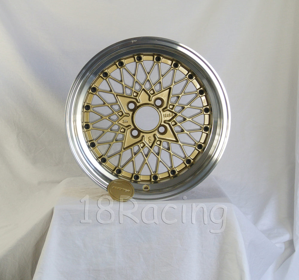 Rota Wheels Os Mesh 1580 4X114.3 10 73 Gold with Polish Lip