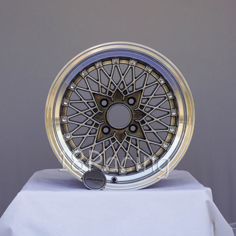 Rota Wheels Os Mesh 1580 4X100 20 67.1 Hyperblack with Polish Lip