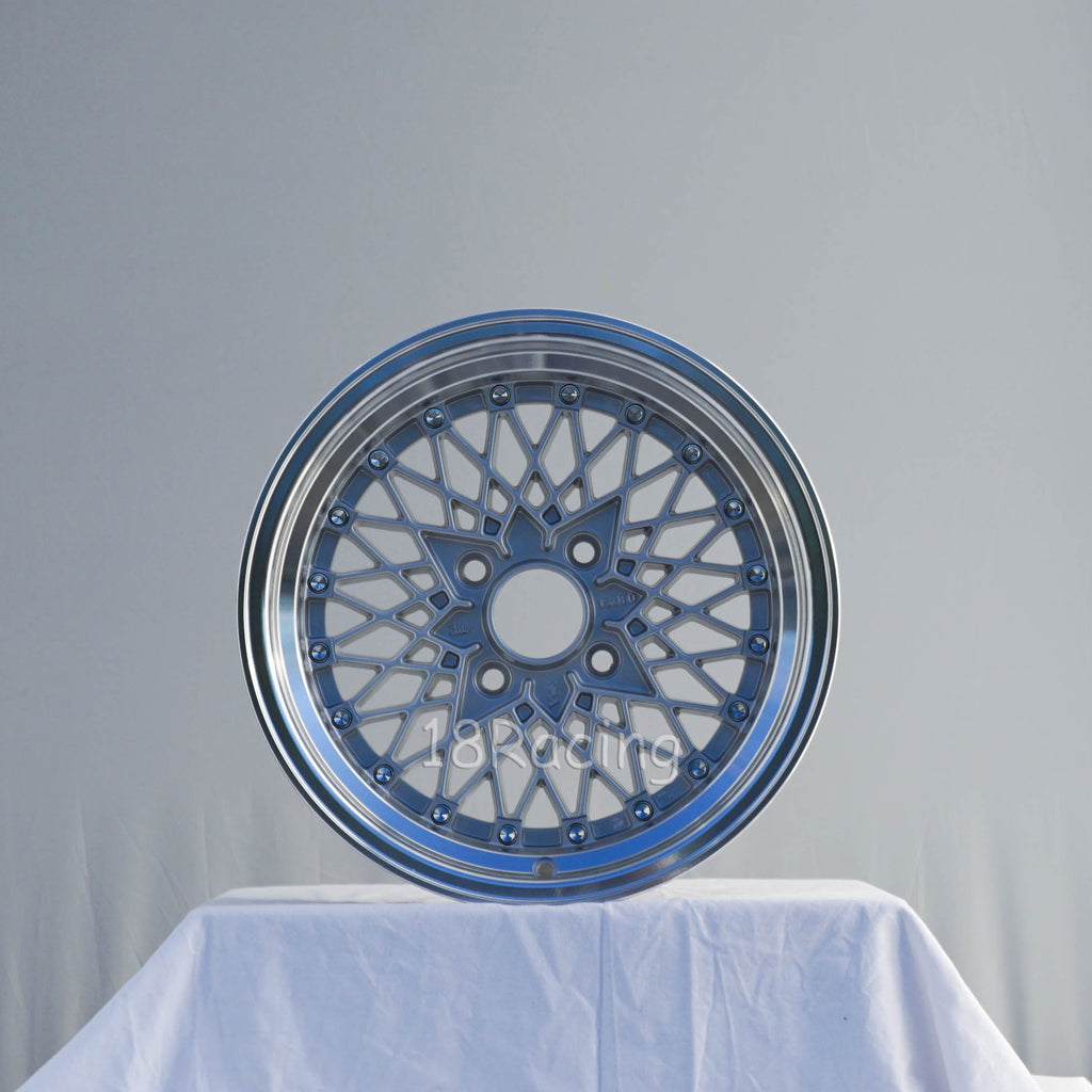 Rota Wheels Os Mesh 1580 4X100 20 67.1 Silver with Polish Lip