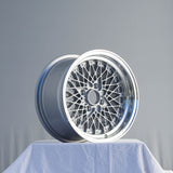 Rota Wheels Os Mesh 1580 4X100 20 67.1 Silver with Polish Lip