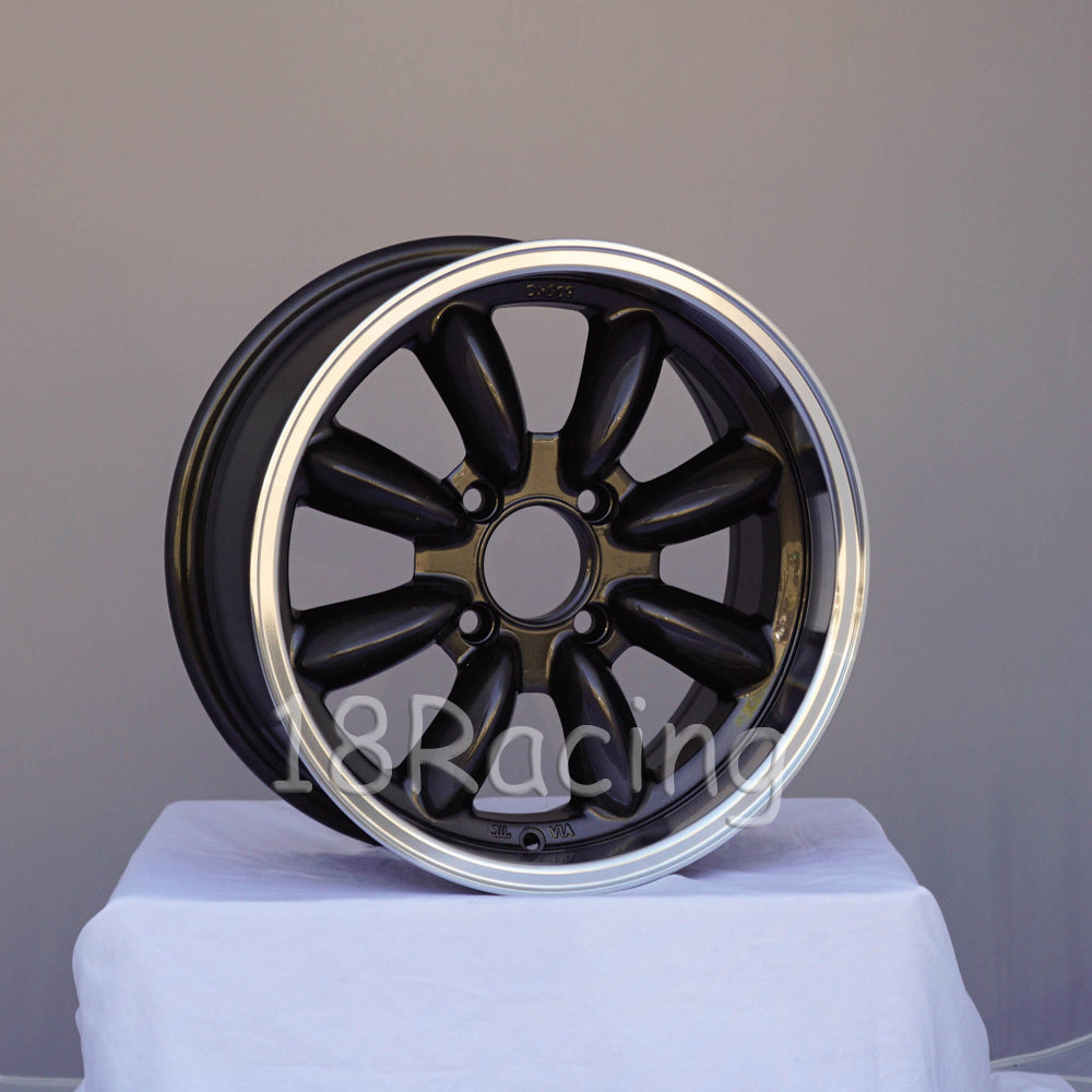 Rota Wheels RB 1570 4X114.3 25 73 Gunmetal with Polish Lip