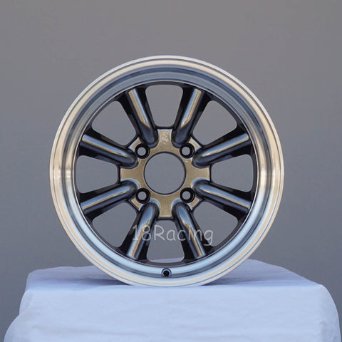 Rota Wheels RKR 1580 4X114.3 0 73 Hyperblack with Polish Lip