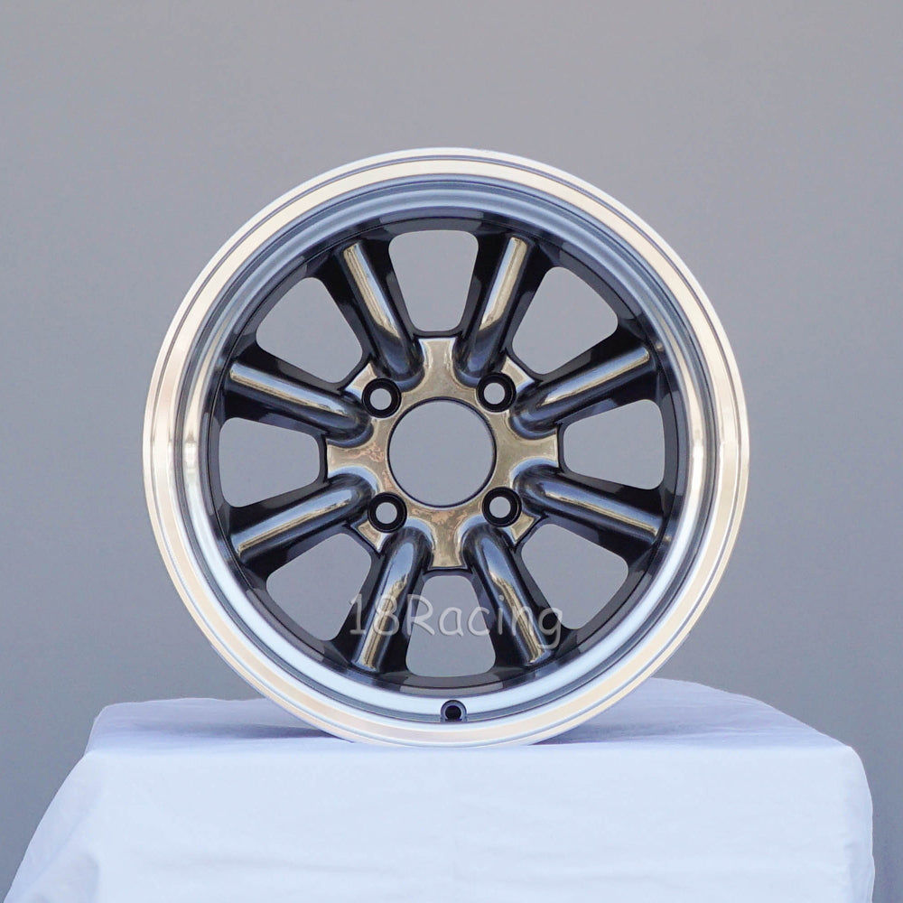 of Rota Wheels RKR 1590 4X100 0 67.1 Hyperblack with Polish Lip