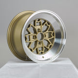 Rota Wheels Aleica 1580 4x100 15 67.1 Gold with Polish Lip