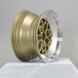 Rota Wheels Aleica 1580 4x100 15 67.1 Gold with Polish Lip