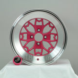 Rota Wheels Aleica 1580 4x100 15 67.1 Pink with Polish Lip
