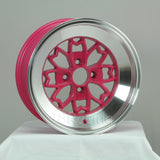Rota Wheels Aleica 1580 4x100 15 67.1 Pink with Polish Lip