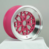 Rota Wheels Aleica 1580 4x100 15 67.1 Pink with Polish Lip