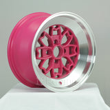 Rota Wheels Aleica 1580 4x100 15 67.1 Pink with Polish Lip