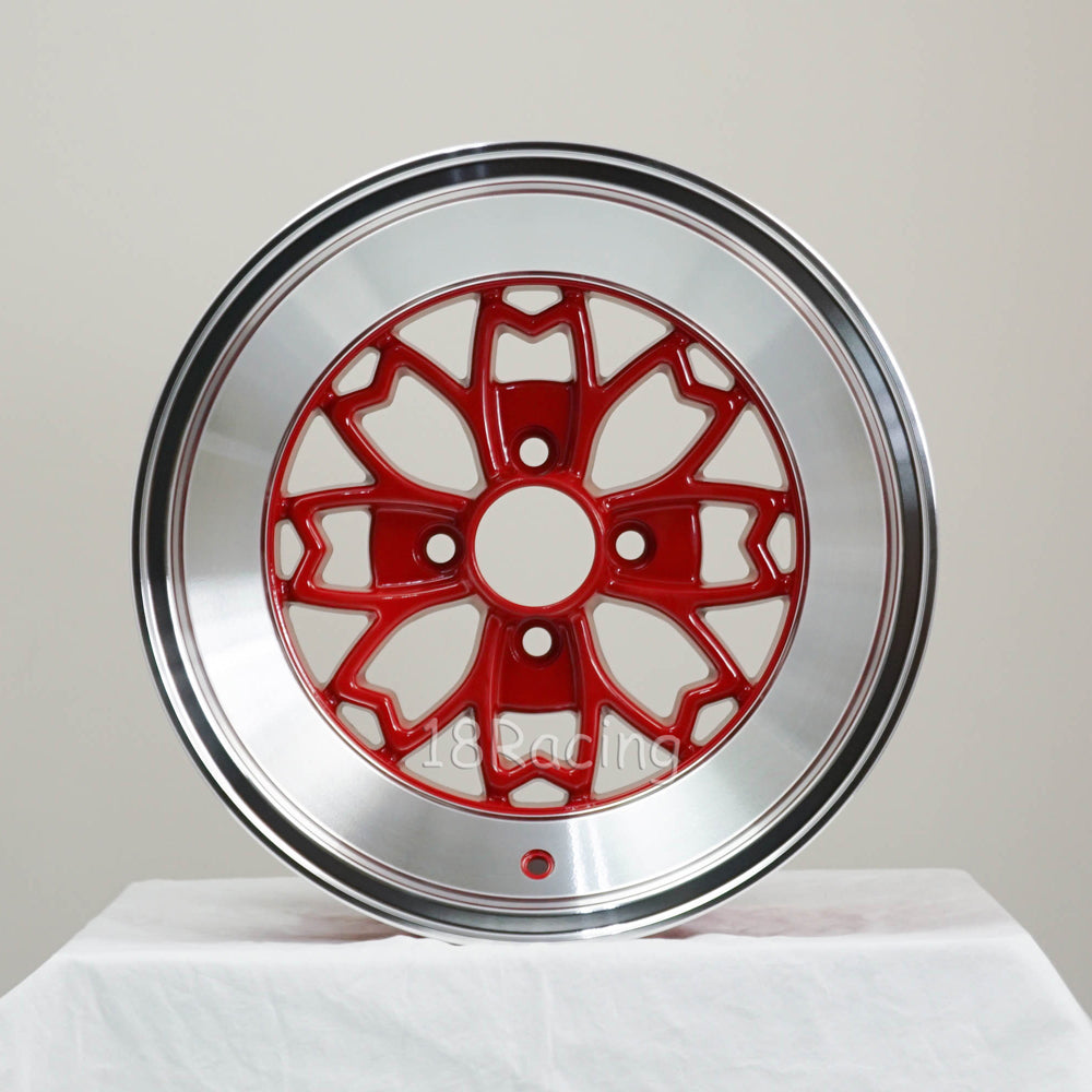 Rota Wheels Aleica 1580 4x100 15 67.1 Red with Polish Lip