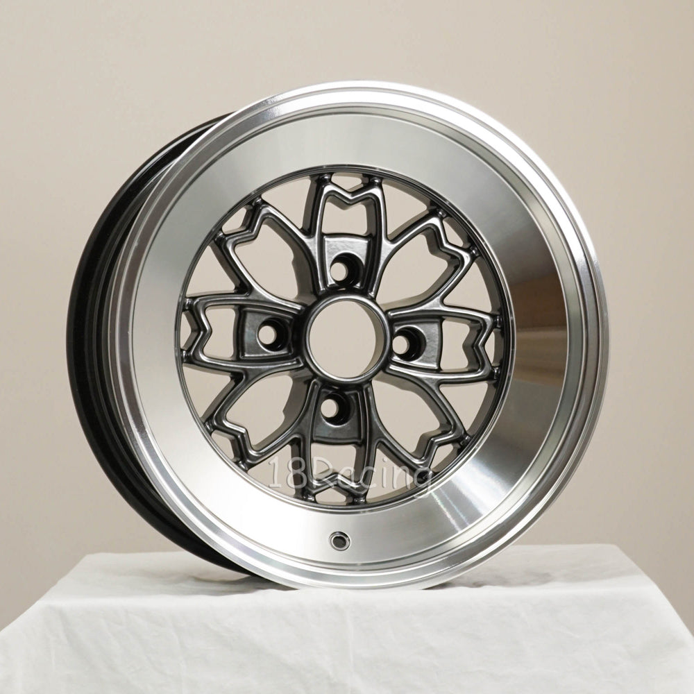 Rota Wheels Aleica 1580 4x114.3 0 73 Hyper Black with Polish Lip