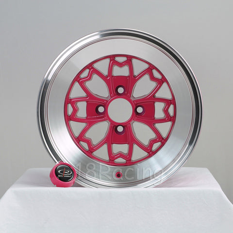 Rota Wheels Aleica 1590 4x100 10 67.1 Pink with Polish Lip