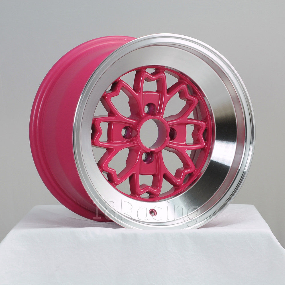 Rota Wheels Aleica 1590 4x100 10 67.1 Pink with Polish Lip