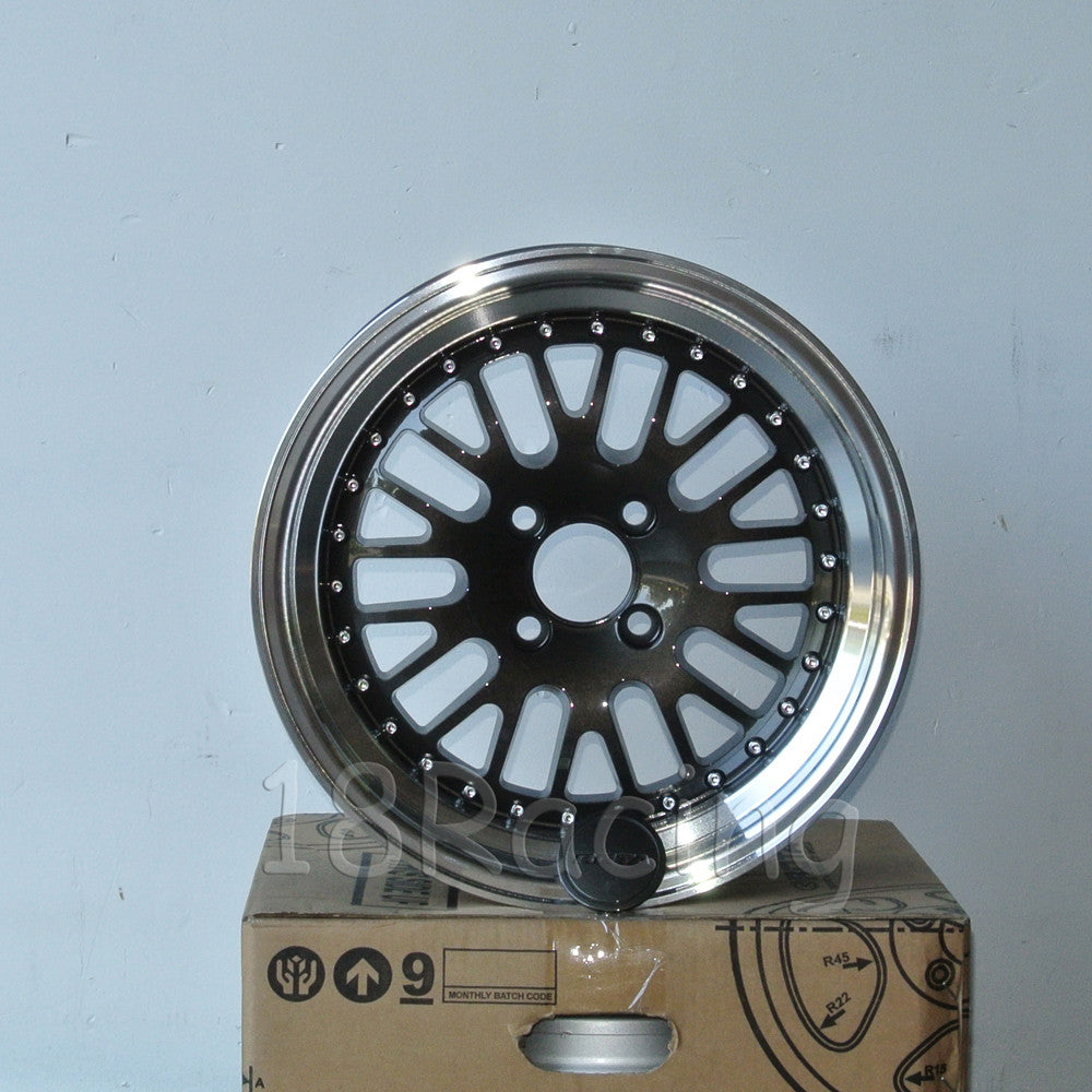 Rota Wheels Flush 1580 4X100 20 67.1 Gunmetal with Polish Lip