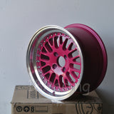 Rota Wheels Flush 1580 4X100 20 67.1 Pink with Polish Lip