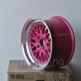 Rota Wheels Flush 1580 4X100 20 67.1 Pink with Polish Lip
