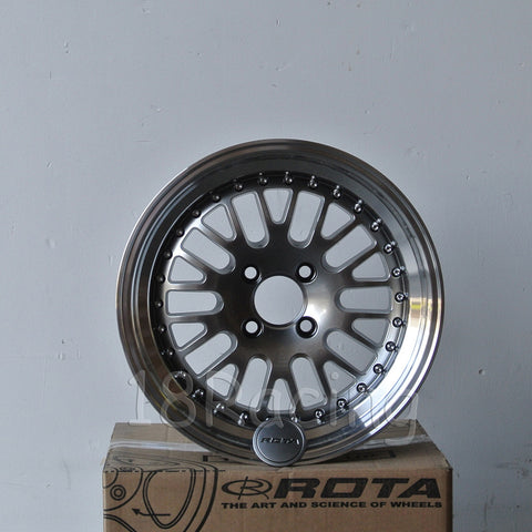 Rota Wheels Flush 1580 4X100 20 67.1 Hyperblack with Polish Lip