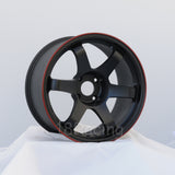 Rota Wheels Grid 1795 4x114.3 12 73 Flat Black with Red Line