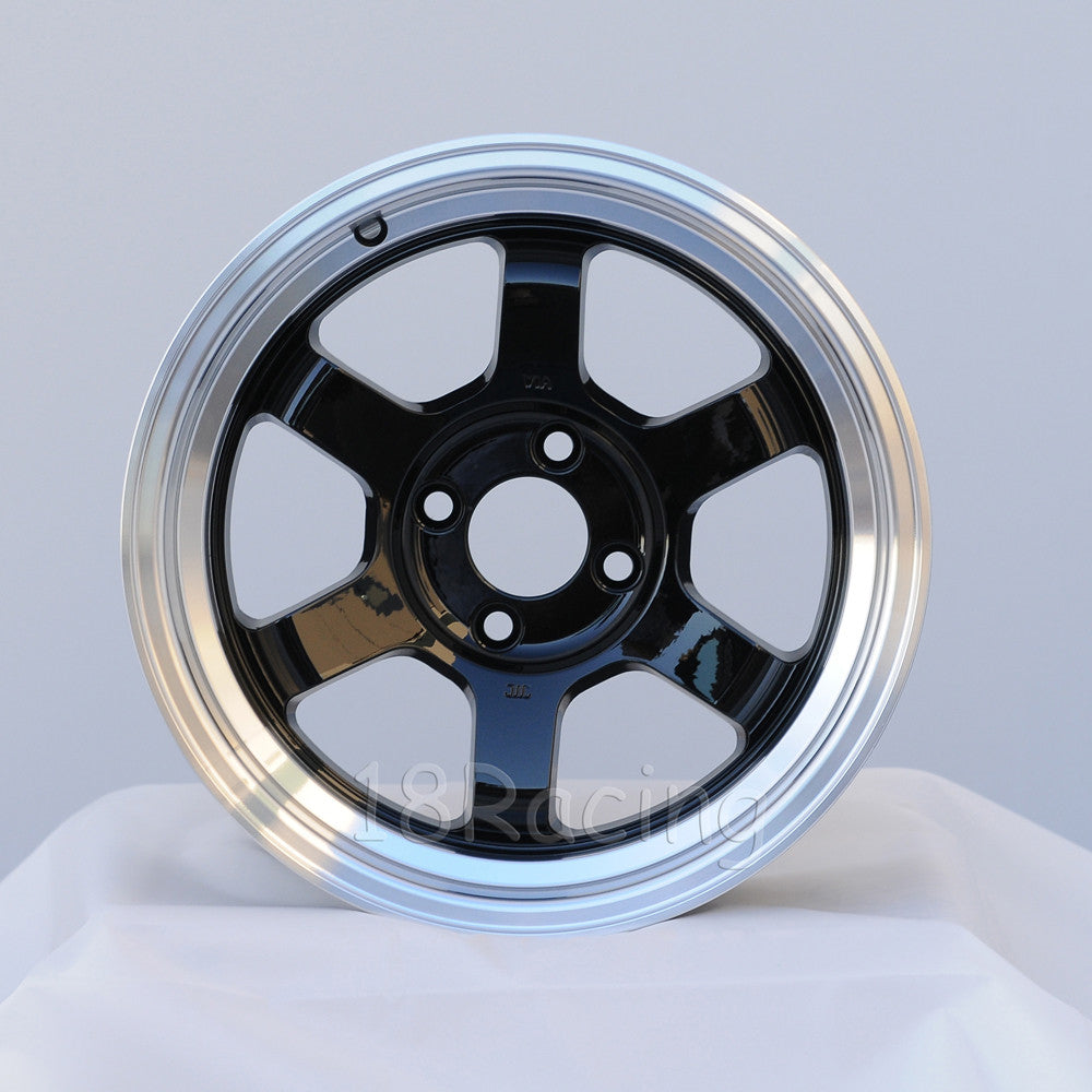 Rota Wheels Grid V 1570 4X100 20 67.1 Black with Polish Lip