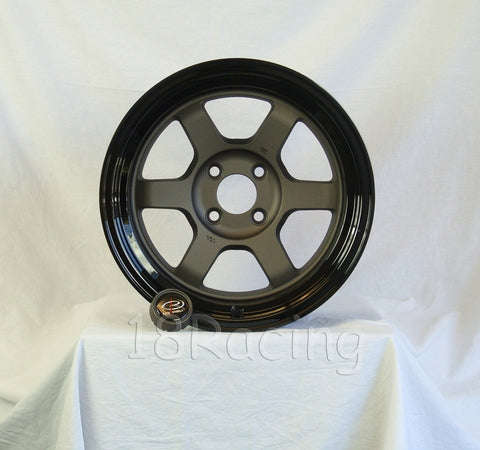 Rota Wheels Grid V 1570 4X114.3 0 73 Flat Gunmetal With Glossy Black Lip