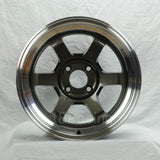 Rota Wheels Grid V 1580 4X100 0 67.1 Gunmetal with Polish Lip