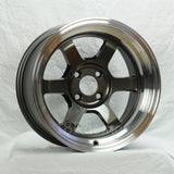Rota Wheels Grid V 1580 4X114.3 0 73 Gunmetal with Polish Lip