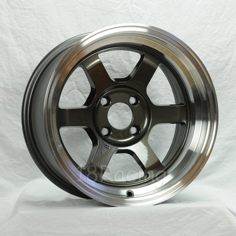 Rota Wheels Grid V 1570 4X114.3 20 73 Gunmetal with Polish Lip