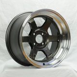 Rota Wheels Grid V 1580 4X100 0 67.1 Gunmetal with Polish Lip