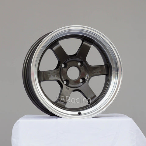 Rota Wheels Grid V 1680 4X114.3 0 73 Gunmetal With Polish Lip