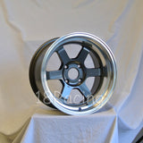 Rota Wheels Grid V 1690 4X100 -15 67.1 Gunmetal with Polish Lip