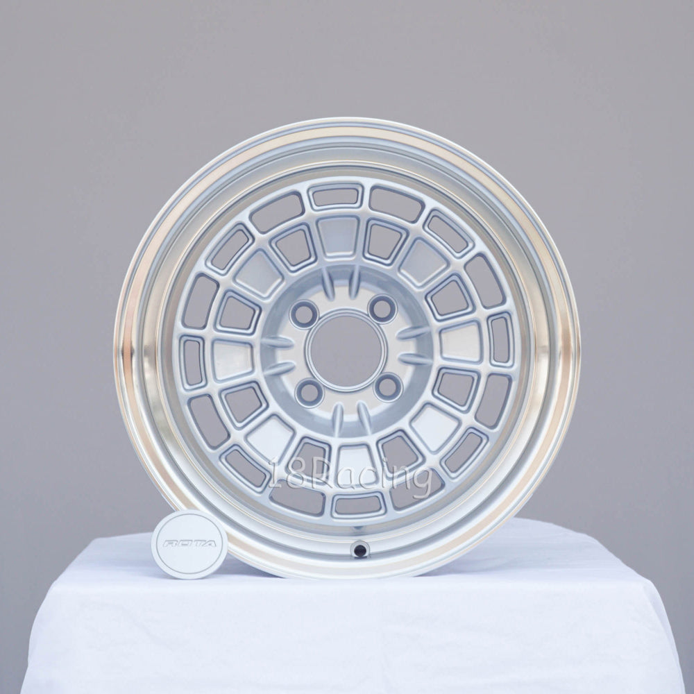 Rota Wheels HB10 1570 4X100 35 56.1 Silver with Polish Lip