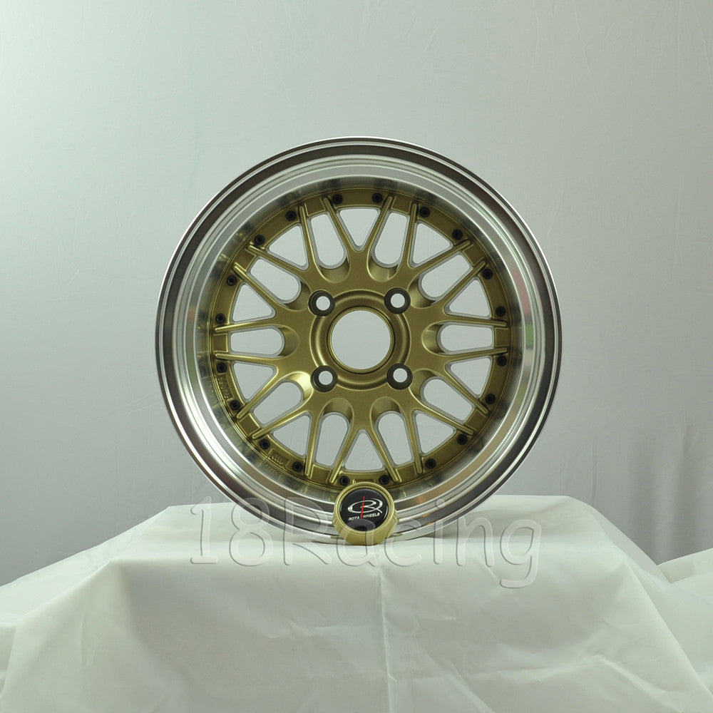Rota Wheels Kensei 1590 4X114.3 -15 73 Gold with Polish Lip