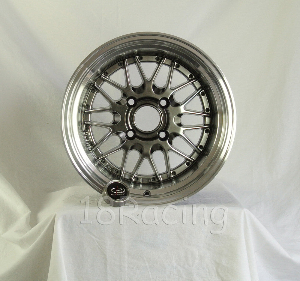 Rota Wheels Kensei 1590 4X100 0 67.1 Hyperblack with Polish Lip