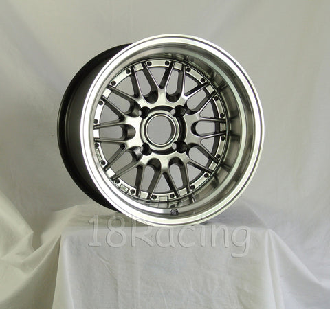 Rota Wheels Kensei 1590 4X100 -15 67.1 Hyperblack with Polish Lip