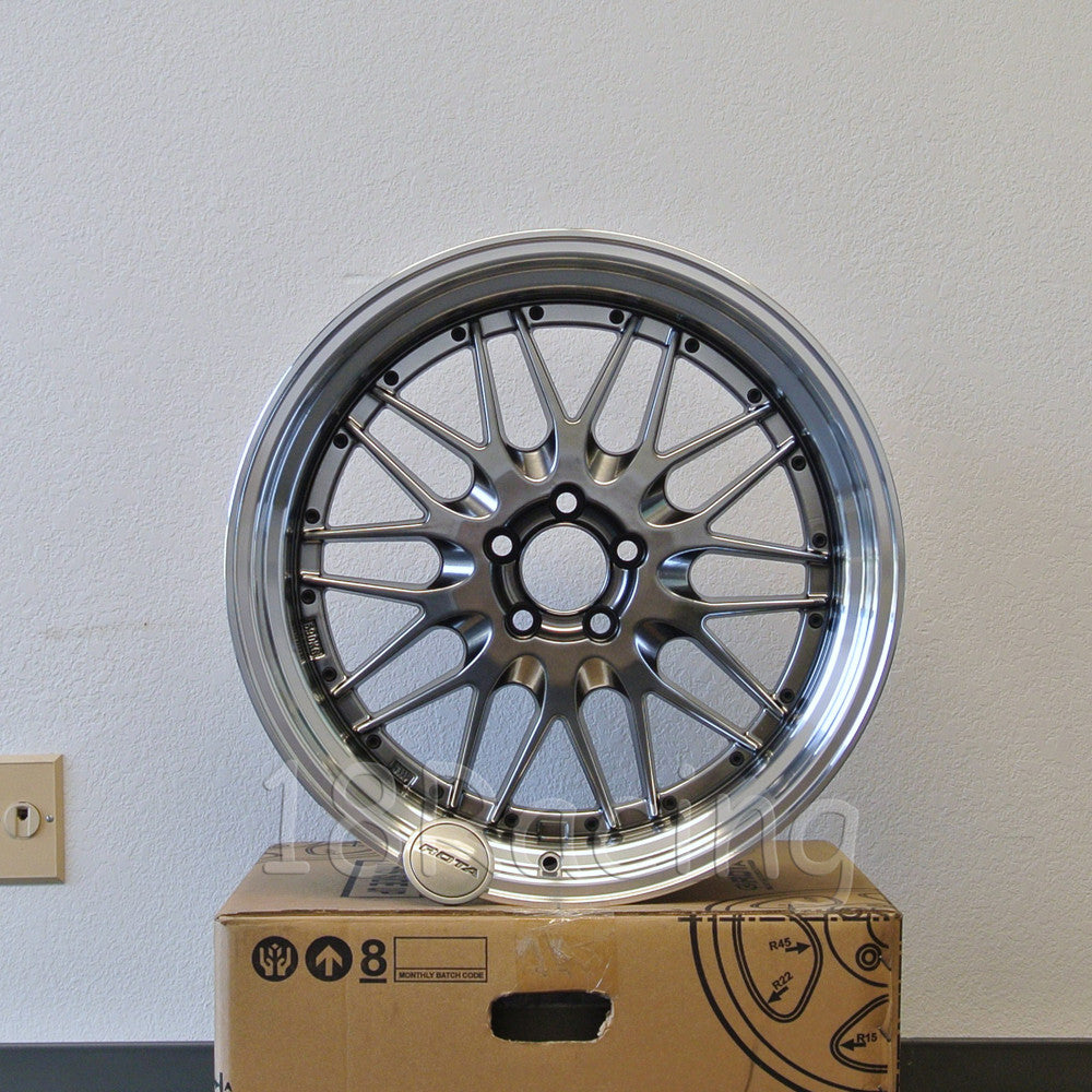 Rota Wheels Kensei 1895 5X114.3 25 73 Hyperblack with Polish Lip