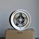 Rota Wheels Kyusha 1570 4X100 38 67.1 Black with Polish Lip