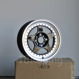 Rota Wheels Kyusha 1570 4X100 38 67.1 Black with Polish Lip