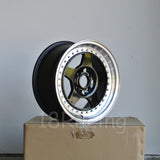 Rota Wheels Kyusha 1570 4X100 38 67.1 Black with Polish Lip
